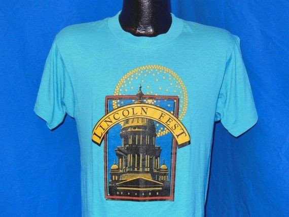 80S Lincoln Fest Nebraska Blue Vintage Shirt