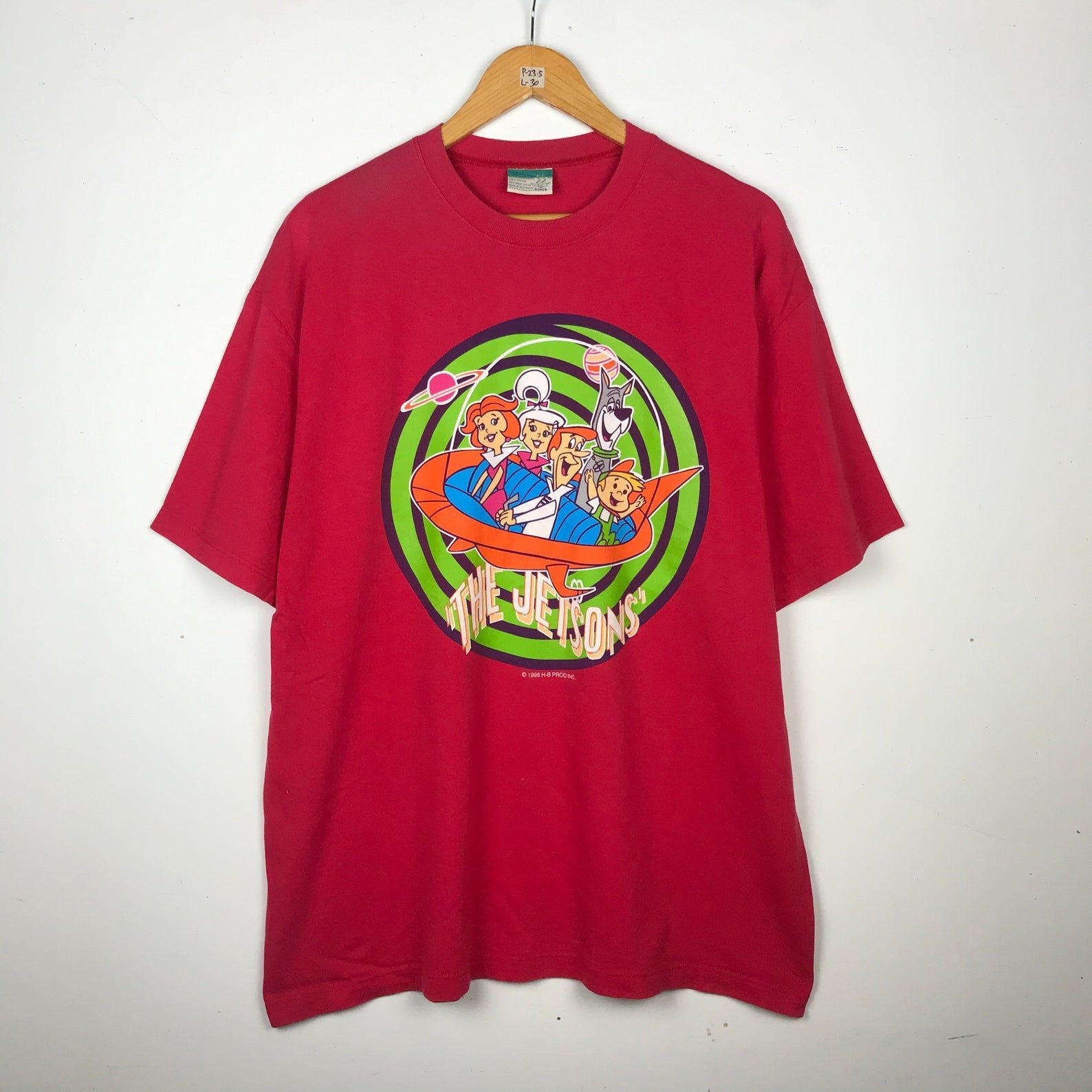 Rare!! Vintage 90S The Jetsons Animated Movie The Flintstones Animated Sitcom T Shirt / Red / 2 / Avs1