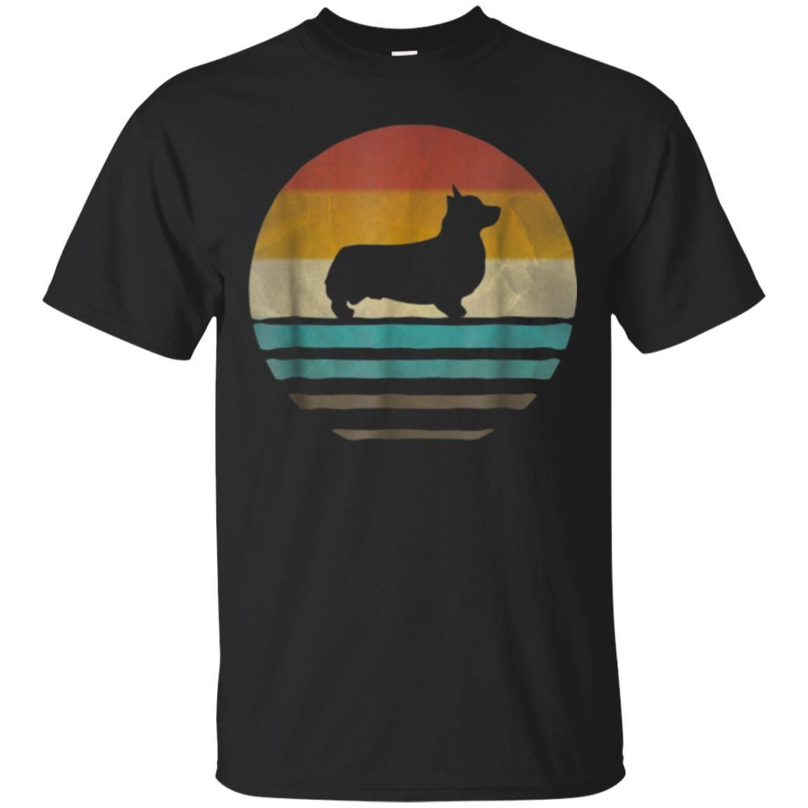 Corgi Dog Shirt Retro Vintage 70S Silhouette Breed Gift