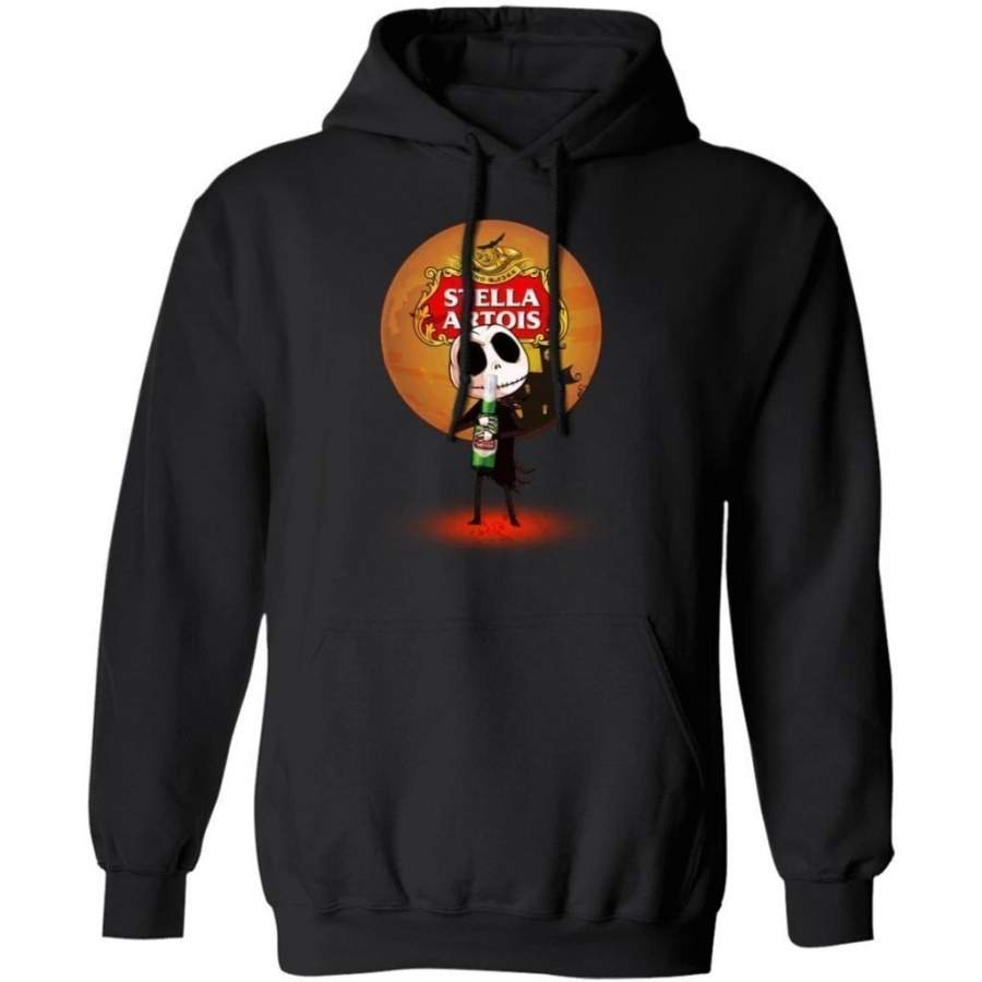 Jack Skellington Holding Stella Artois Beer Hoodie Funny Gift HA08