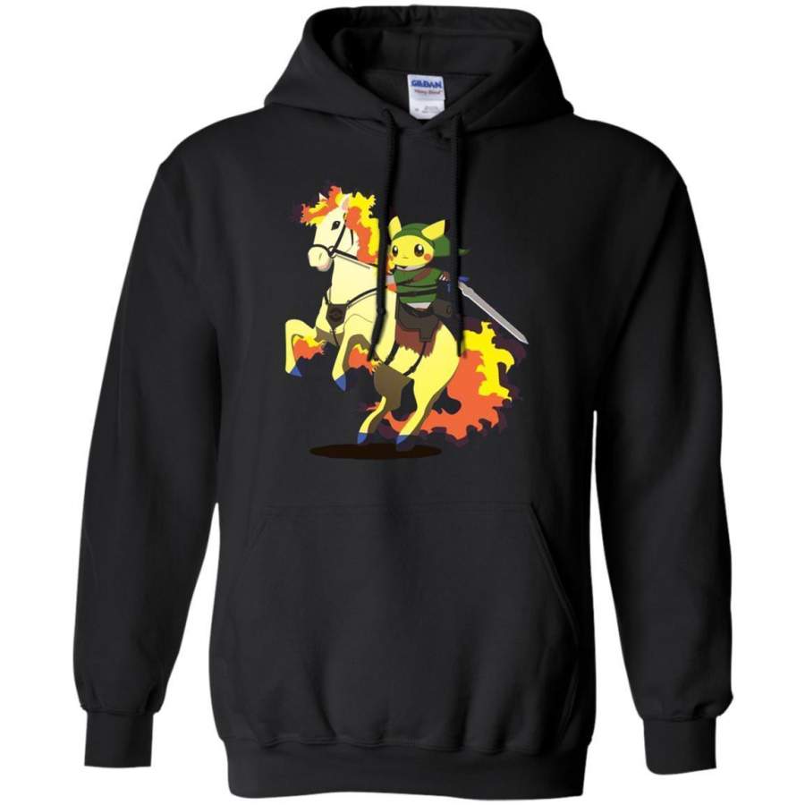 Pika Hero On Fire Horse Pokemon Hoodie