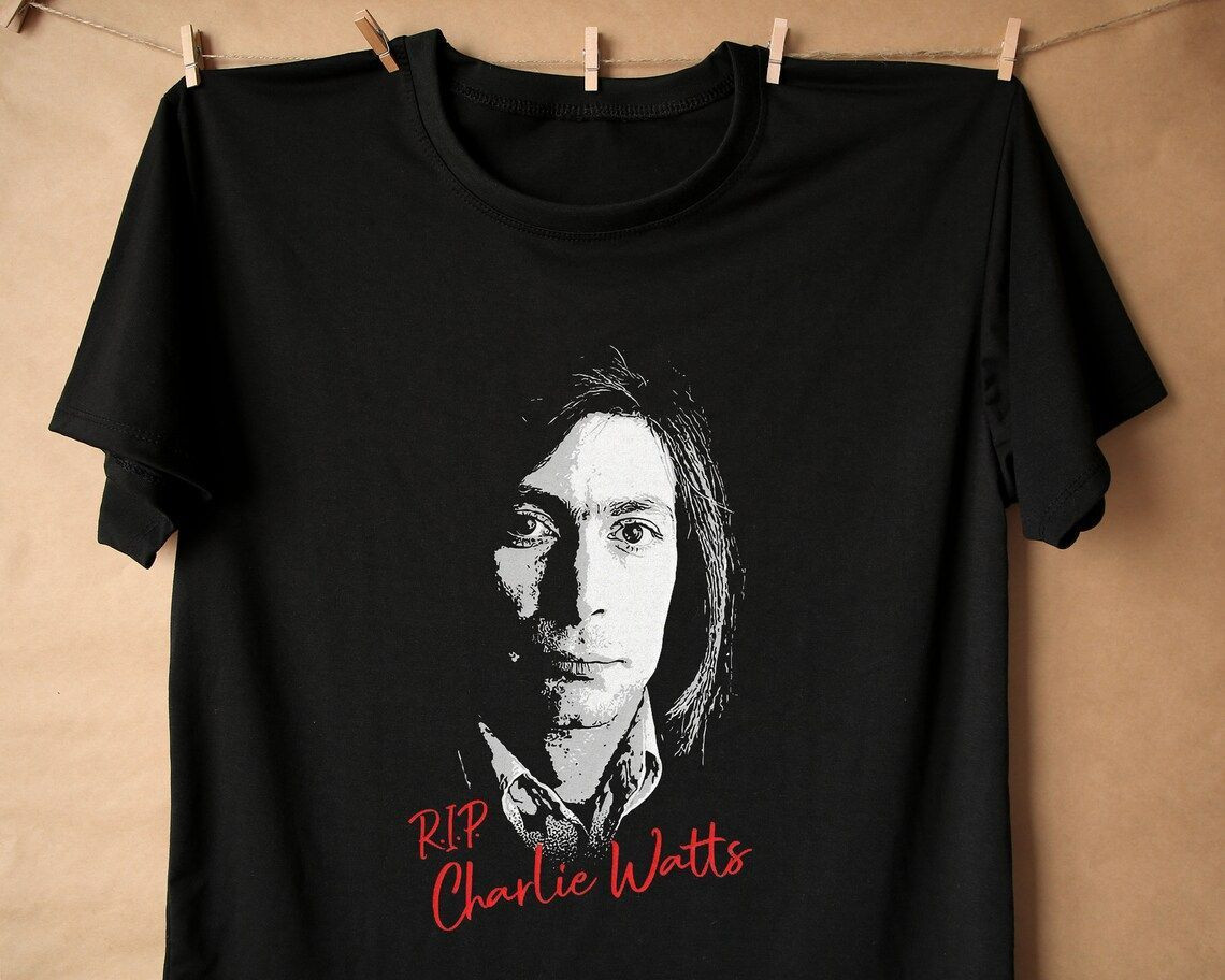 Charlie Watts T-Shirt, Rip Charlie Watts T-Shirt, Rip Charlie Watts Rolling Stones Drummer T Shirt