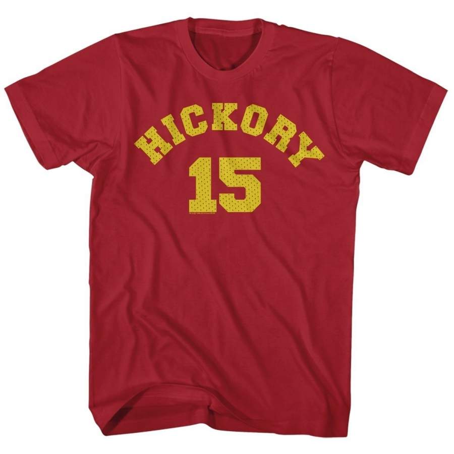 Hoosiers Hickory 15 Basketball Team Vintage Style Movie Red Adult T ...