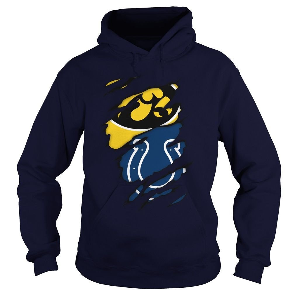 Indianapolis Colts And Iowa Hawkeyes Football Team Fans Shirts