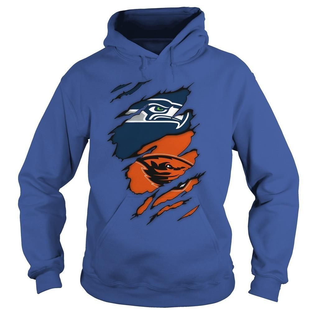 Oregon State Beavers And Seattle Seahawks Football Team Fans Shirts