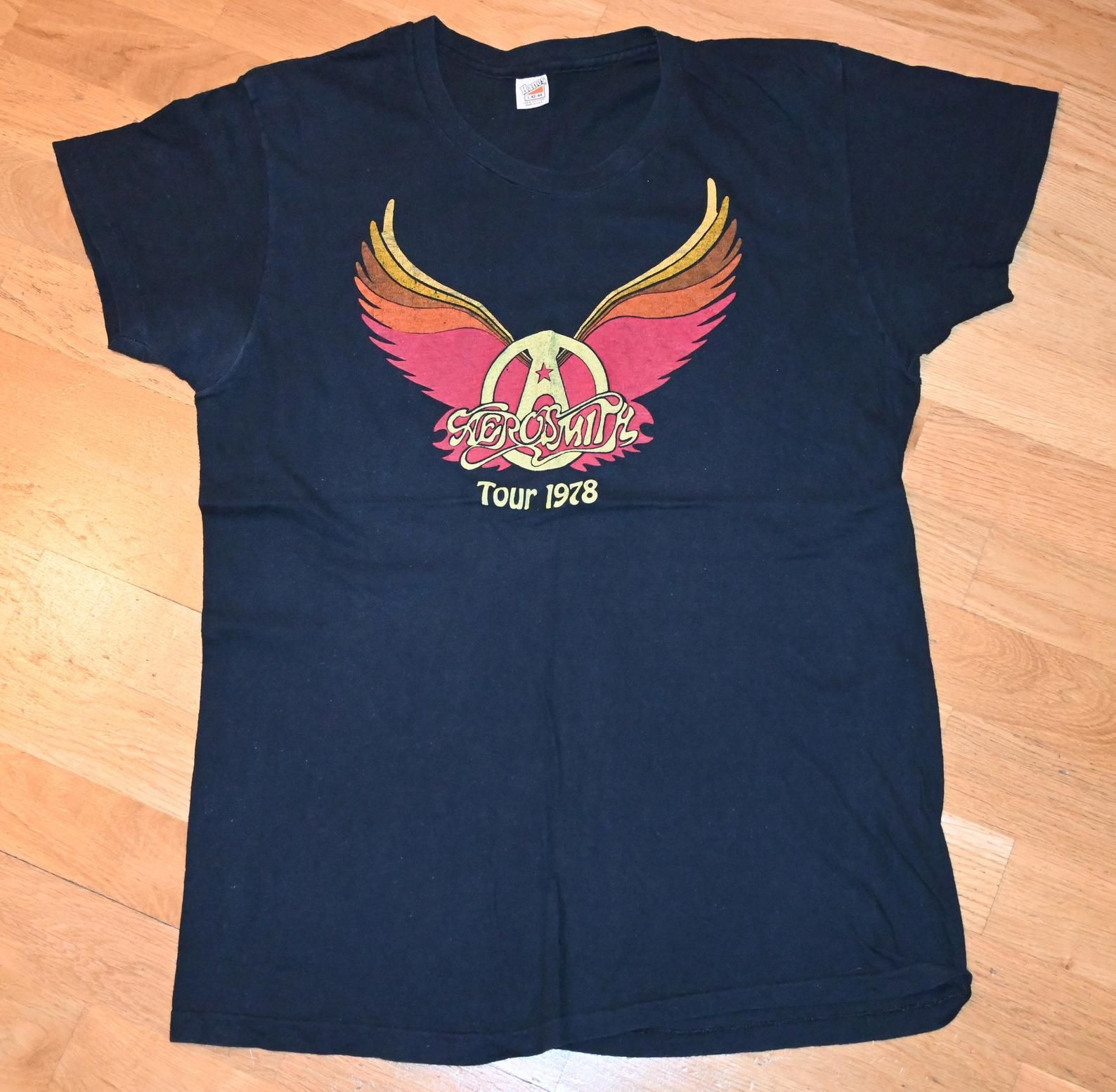 1978 Aerosmith Vintage Tshirt Concert Tour Rare Rock Band T-Shirt Tee L 70’S 1970’S Steven Tyler Joe Perry Vtg Wings Gift