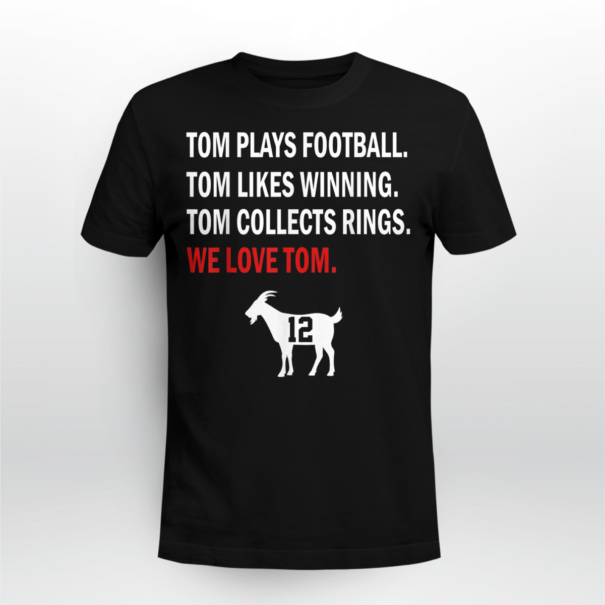 New England Football Goat 12 Greatest All Time Football Shirt