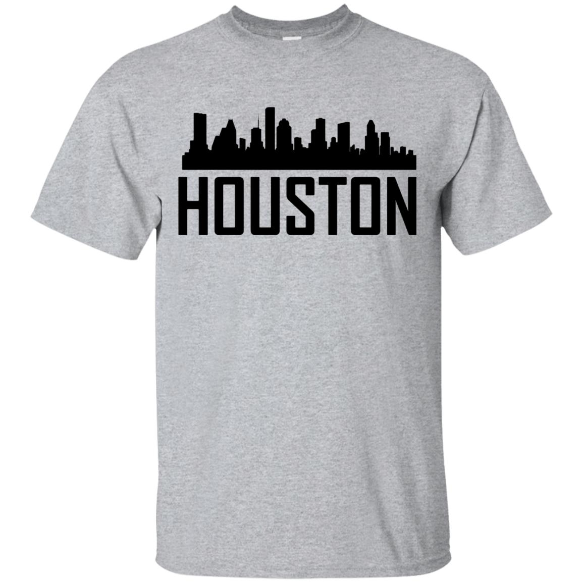 Houston Tx Skyline Silhouette Cityscape T Shirt Black